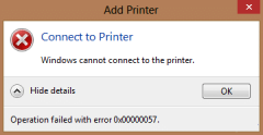 修复打印机安装错误0x00000057